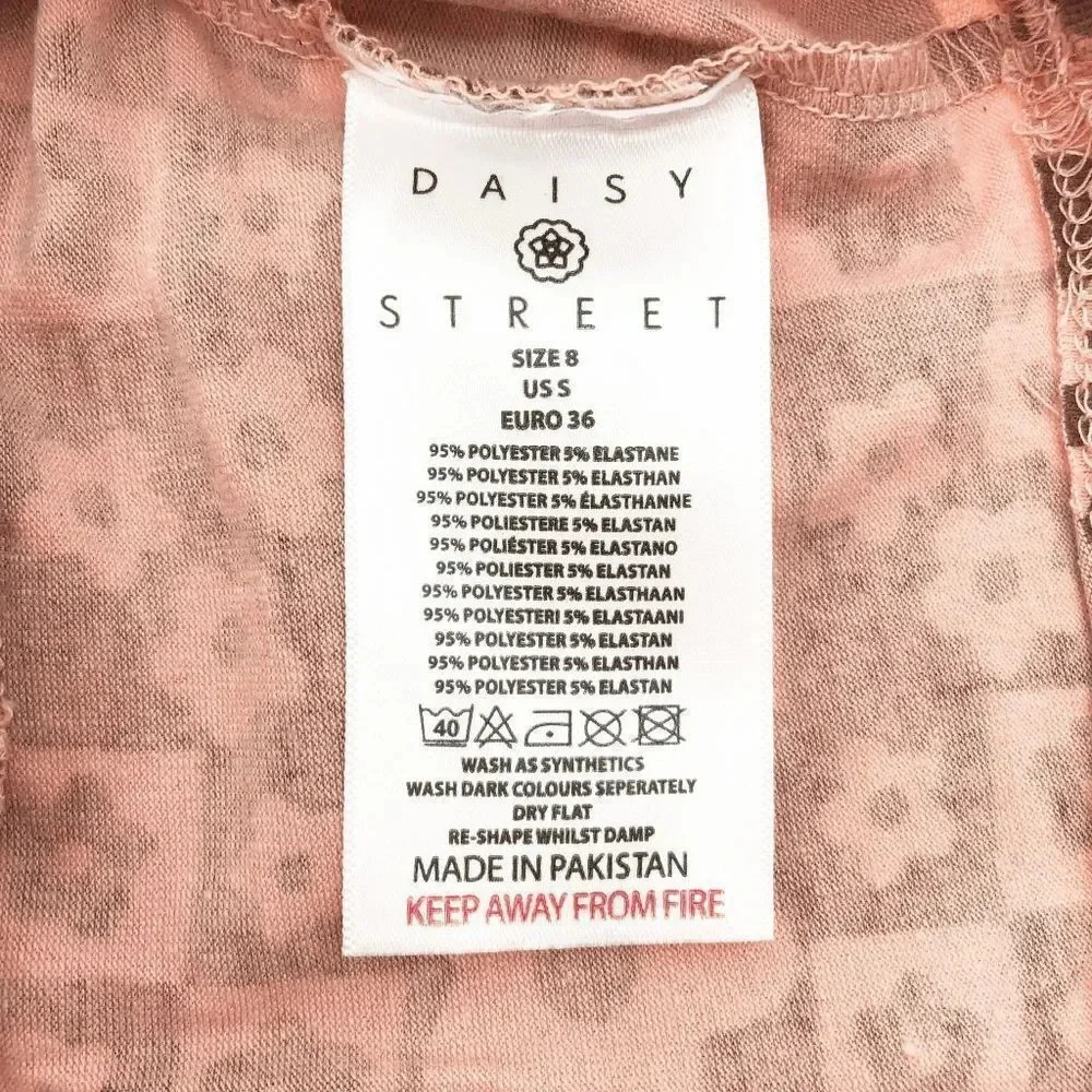 NWT Urban Outfitters Daisy Street Pink Brown Floral Long Sleeve Crop Top Size XS
